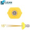 Clean Strike Pressure Washer Spray Nozzle Tips, 15-Degree Yellow, 1/4 Inch 5PK (4.0 Orifice) CS-1028